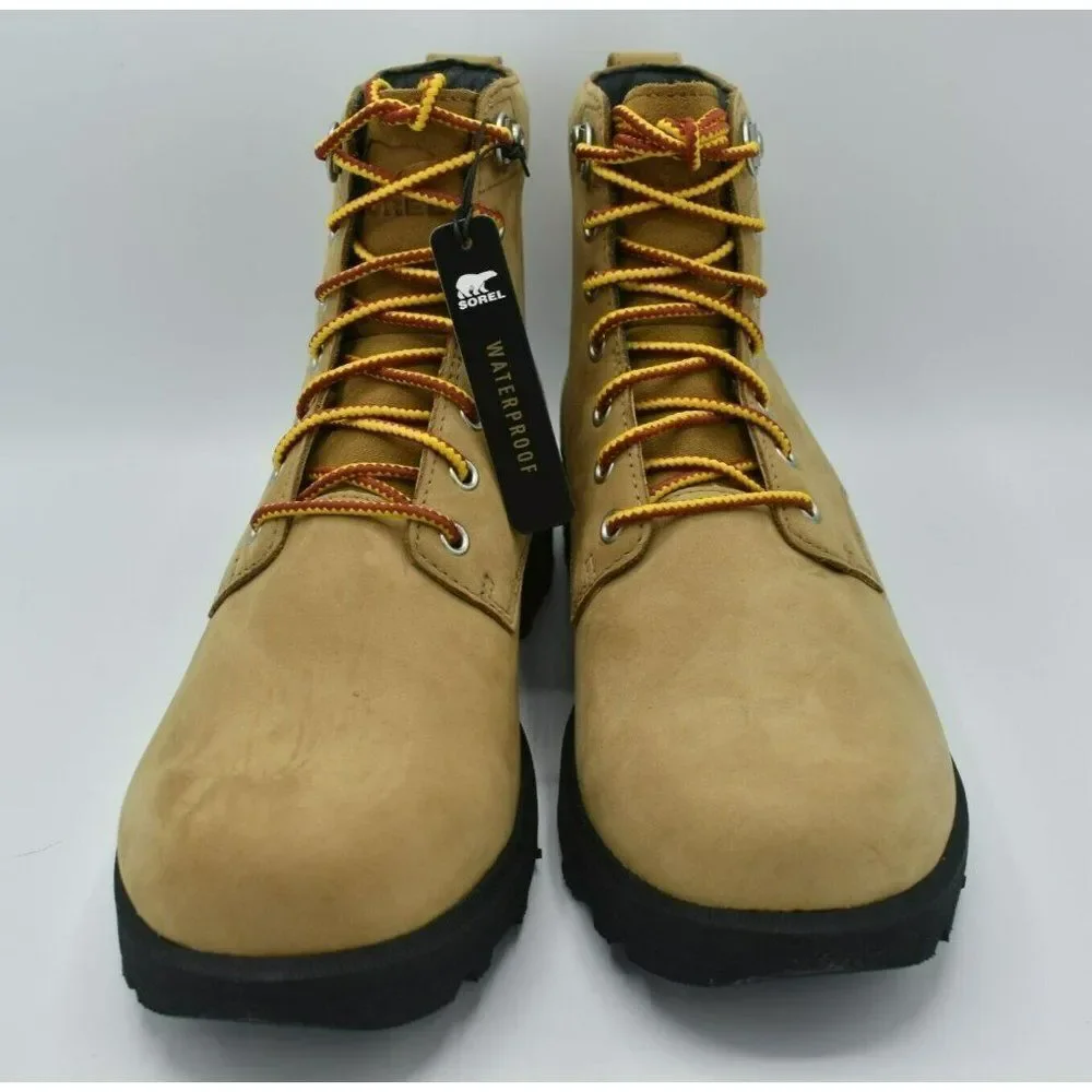 Sorel Mens Size 10.5 Caribou Six‎ Waterproof Leather Tan Buff Rain Winter Boots